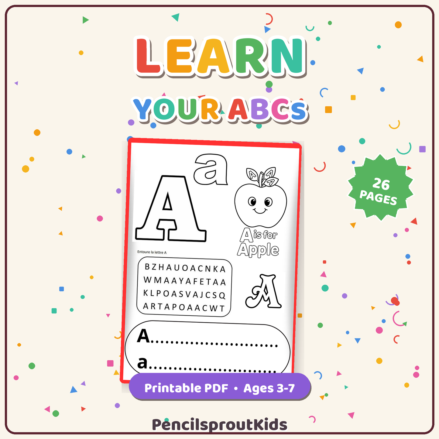 Feuilles ABC kids -PencilsproutKids