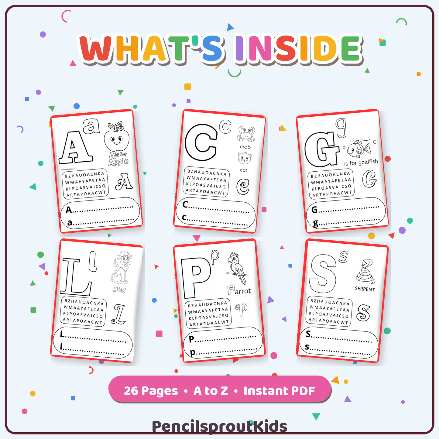 Feuilles ABC kids -PencilsproutKids